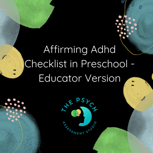 Preschooler ADHD Checklist - Educator Version